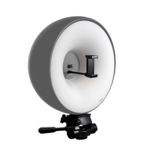 برسی رینگ لایت نکسوس 200وات خاکستری Nexus Ringlight phone holder HS200WH + هولدر موبایل + سه‌پایه