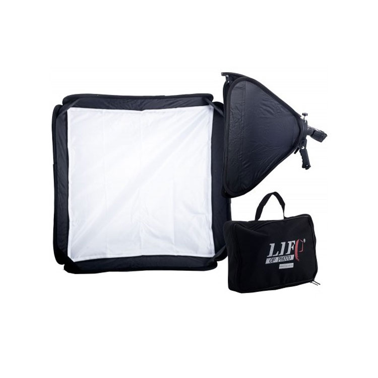 بررسی سافت باکس چتري لايف Life of Photo 60x60cm Softbox E Series for Speedlite