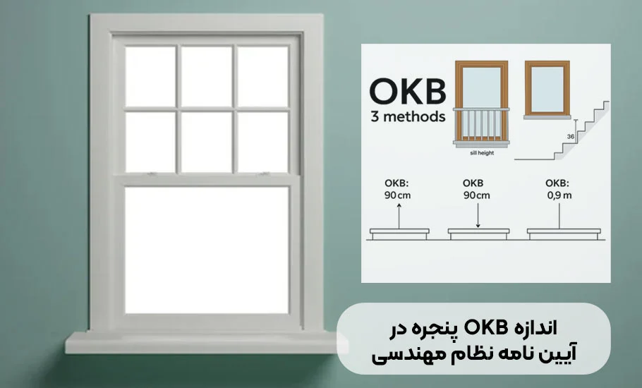 اندازه OKB پنجره در آیین نامه نظام مهندسی: ضوابط و مقررات